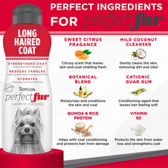 TropiClean quinoa protein rice bran ingredients for nourished fur