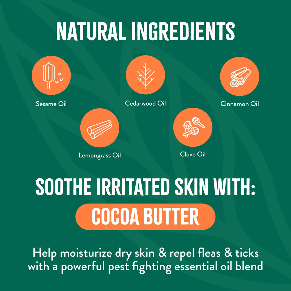 TropiClean Soothing Flea and Tick Shampoo during a home grooming session with kids nearby