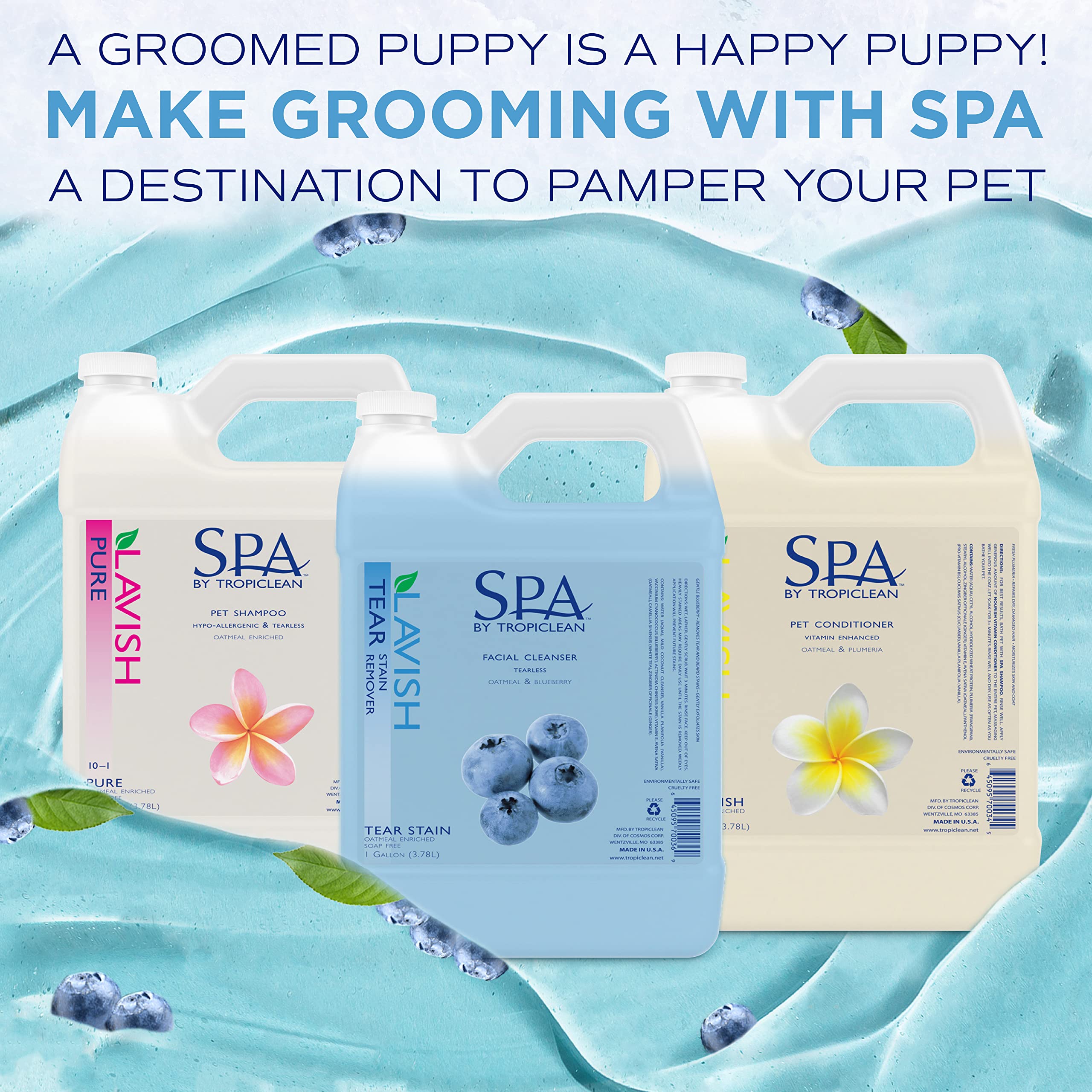 TropiClean SPA made-in-USA label image emphasizes quality and origin.