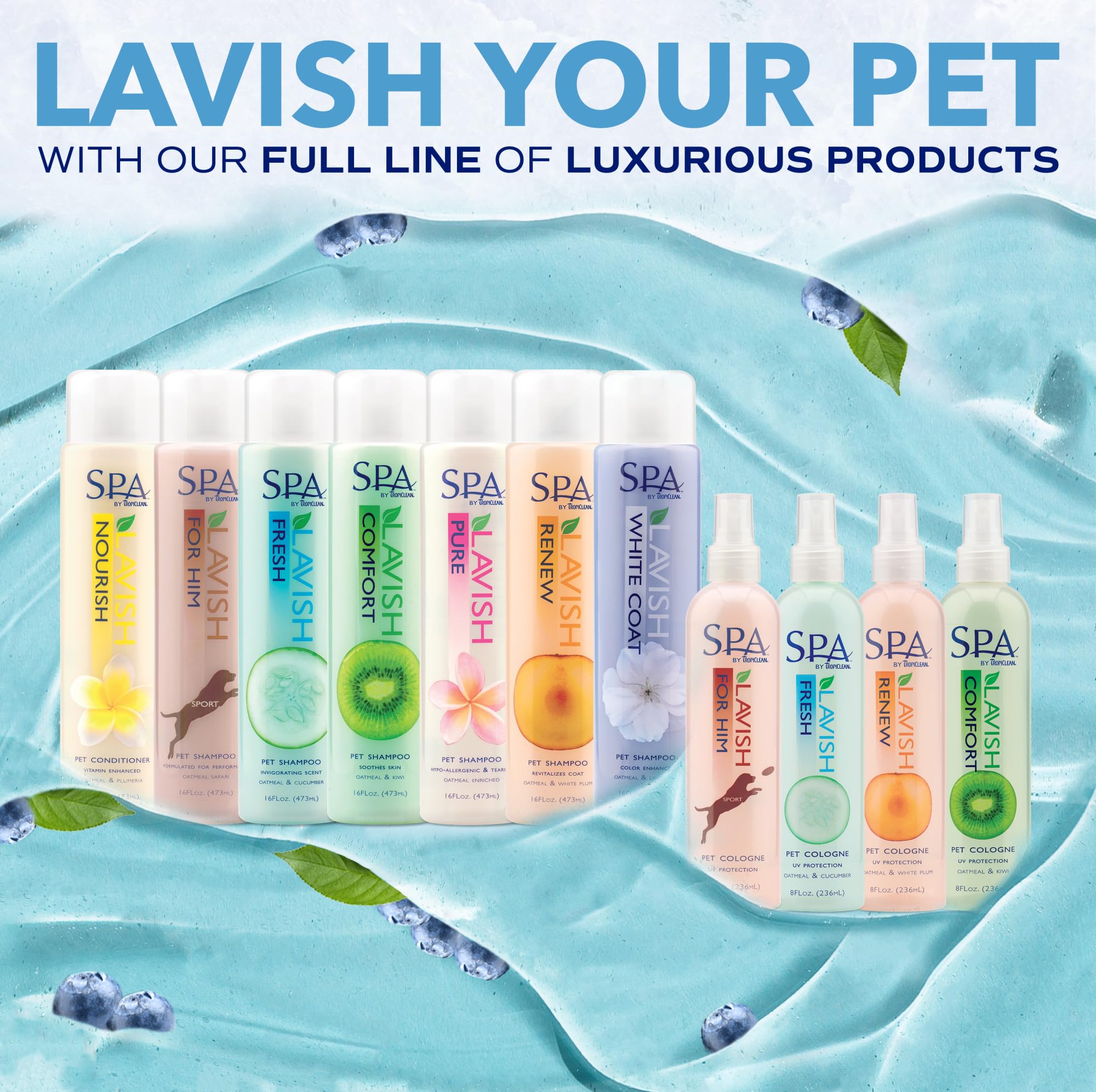 TropiClean SPA tear stain and odor elimination feature on bottle