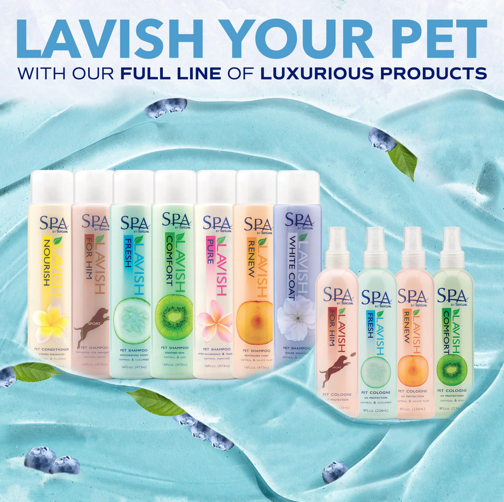 TropiClean SPA tear stain and odor elimination feature on bottle