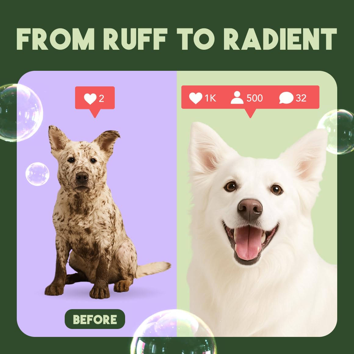 TropiClean whitening dog shampoo puppy-safe formula for gentle baths.