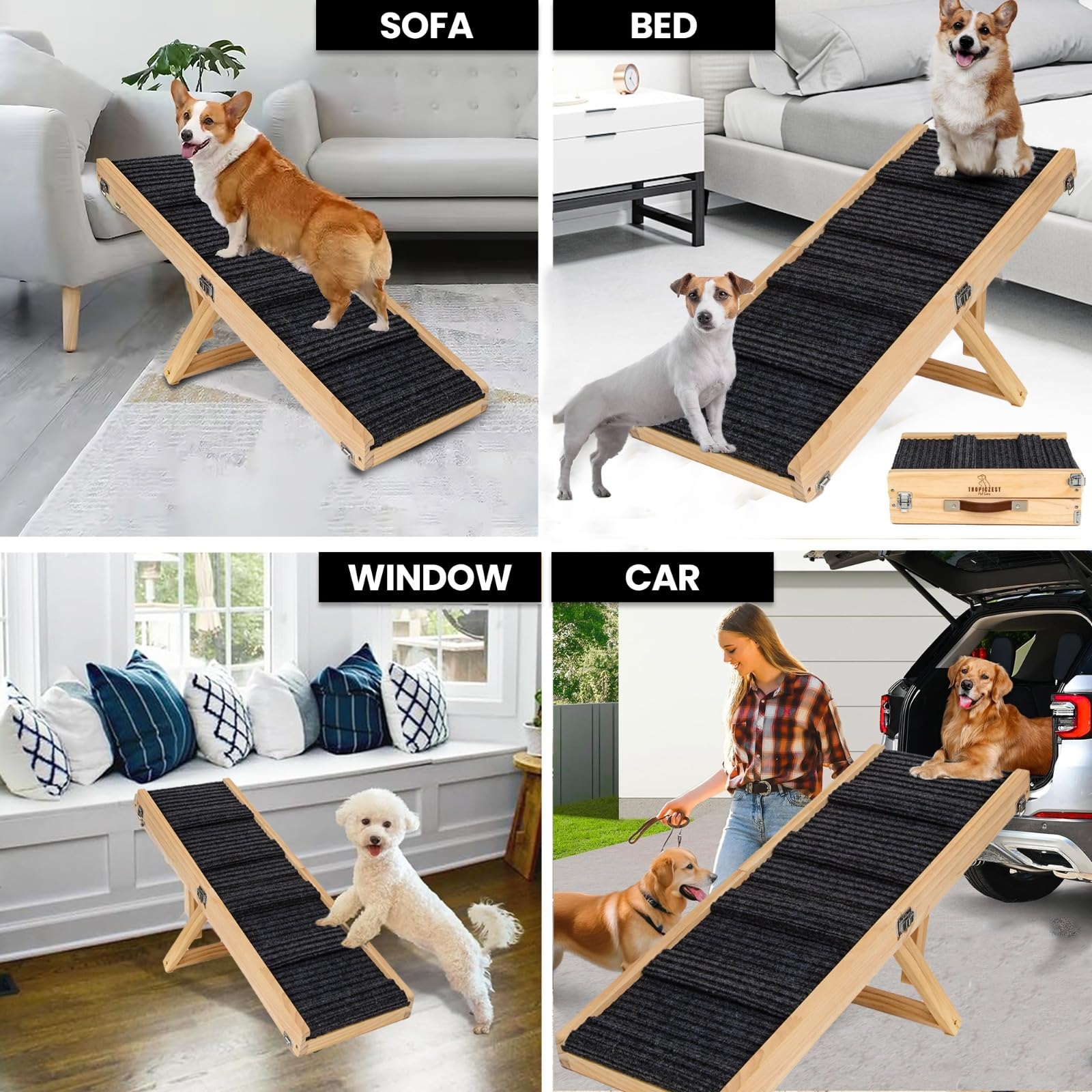 Tropiczest small dog ramp in car for easier pet loading