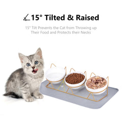 Trosetry ceramic dry food bowl helps neat meals with no floor mess.