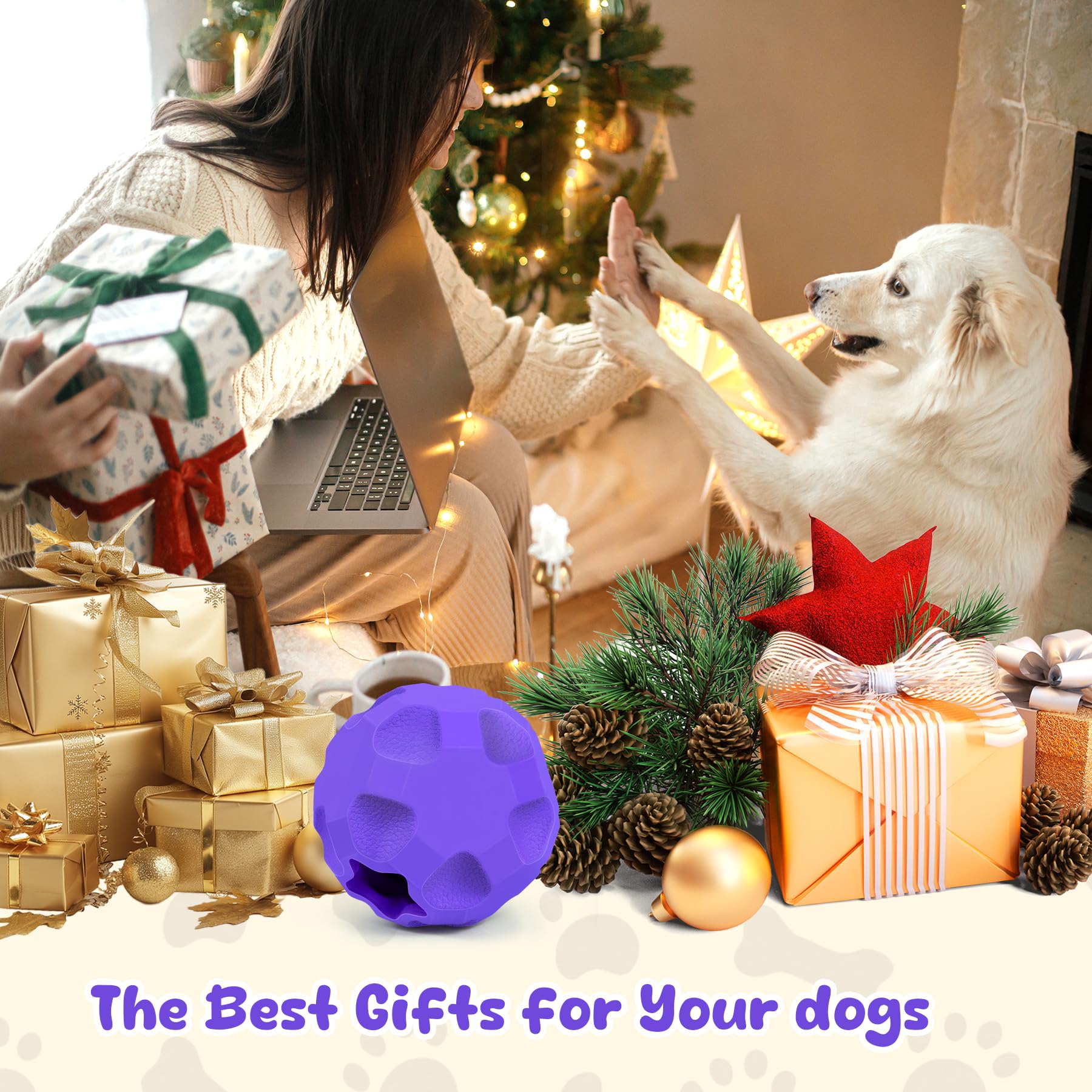 TROUSKAIG dental-stem-ball-chewing aids cleaning teeth during sessions.