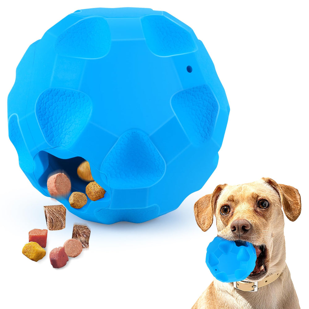 TROUSKAIG treat-dispensing ball front view boosts engagement for aggressive chewers