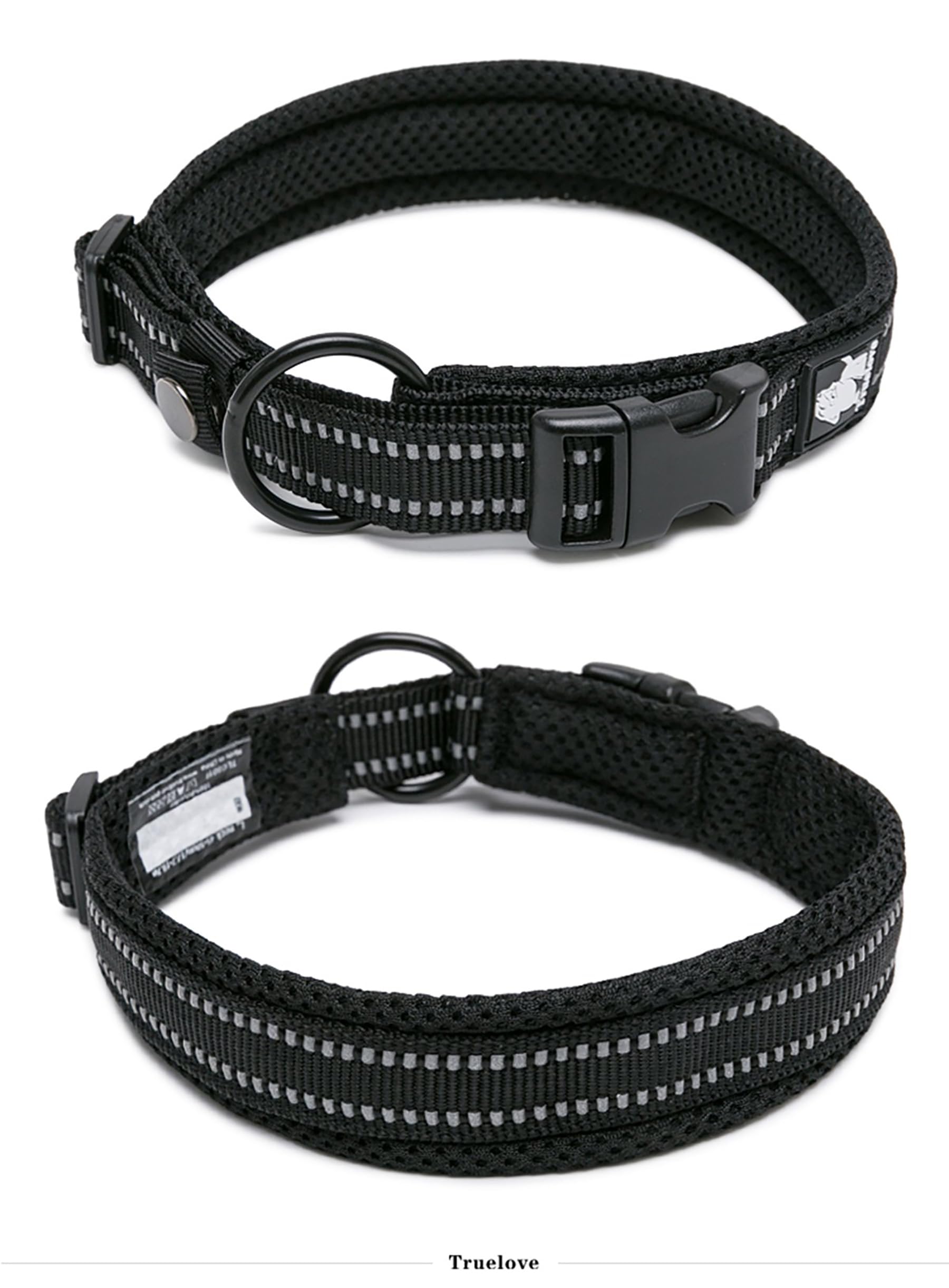 TRUE LOVE adjustable collar with strong clip for a comfortable fit.