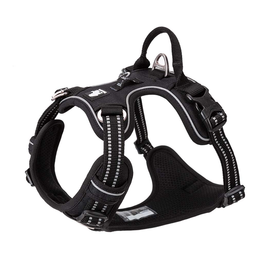 TRUE LOVE dog harness no-pull back strap for easy on-and-off and gentle control.