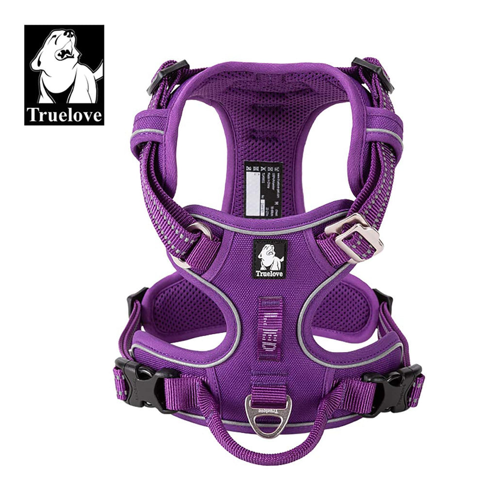 TRUE LOVE step-in design harness for stress-free on-off without pulling over head.