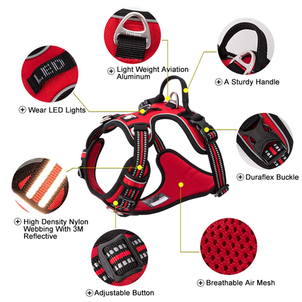 TRUE LOVE Truelove harness soft-padding-chest-belly enhances comfort on long walks.