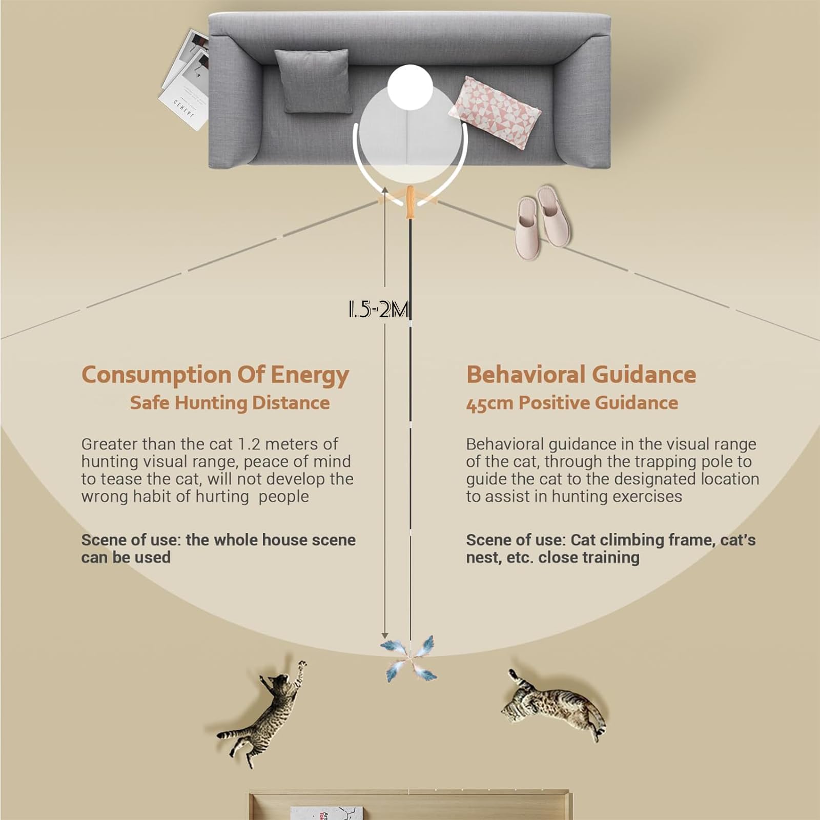 Trumoon feather replacement toys with bells for varied play