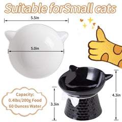 TRUNDISAN anti-vomit design cat bowl reduces spills during feeding.