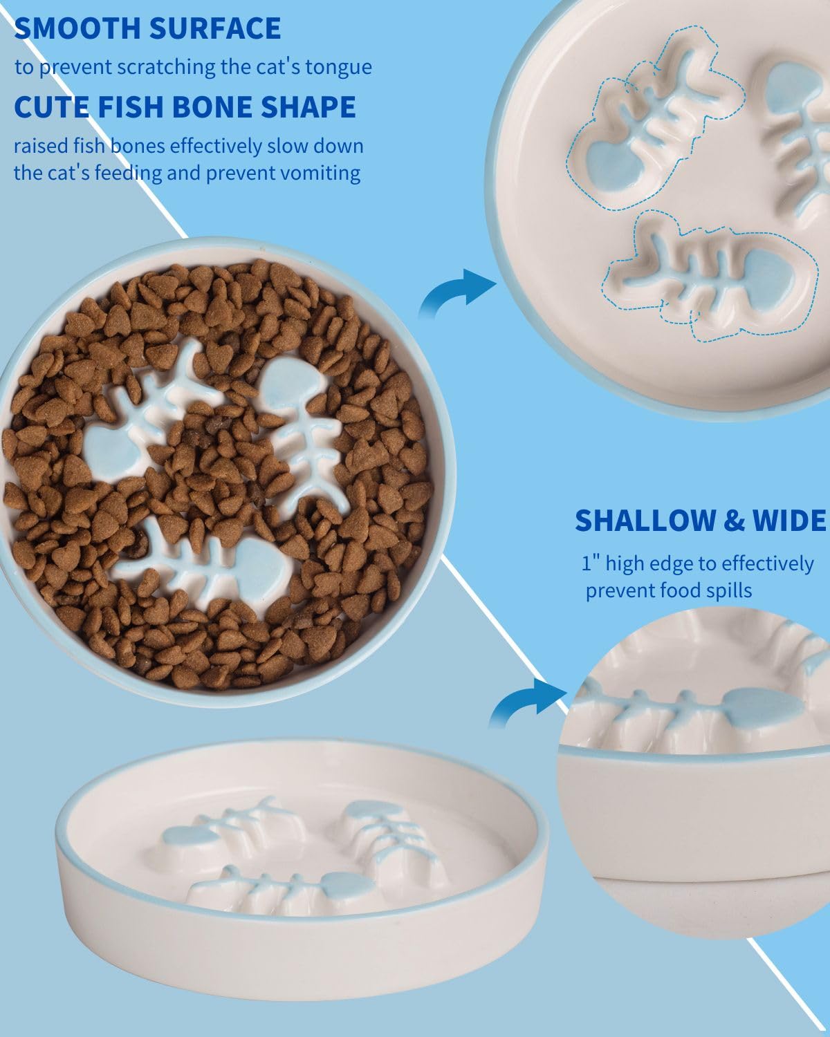 TRUNDISAN diseño inclinado cómodo ayuda a tu gato a comer en posición natural