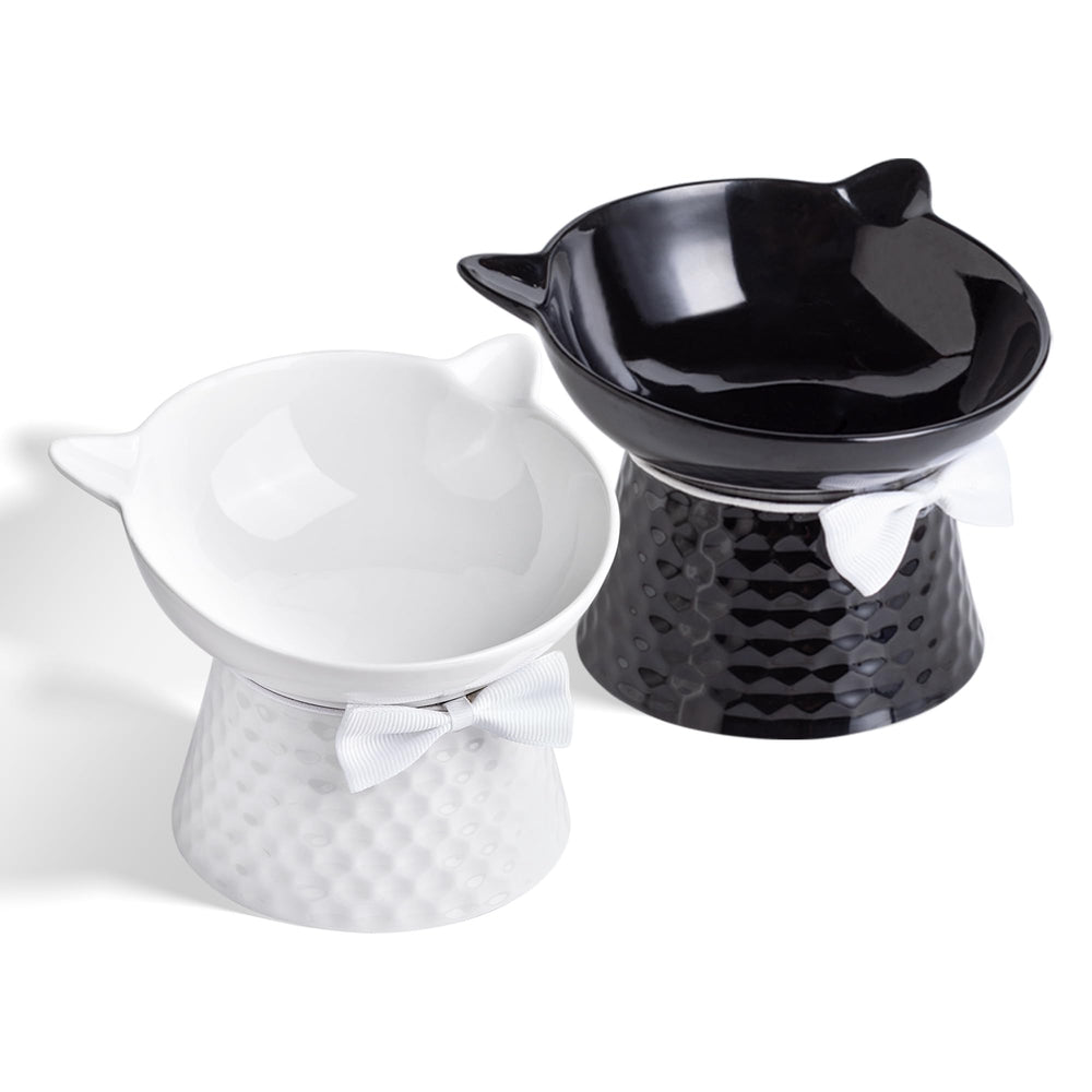 TRUNDISAN elevated cat bowl with tilt for comfortable eating and reduced neck strain.