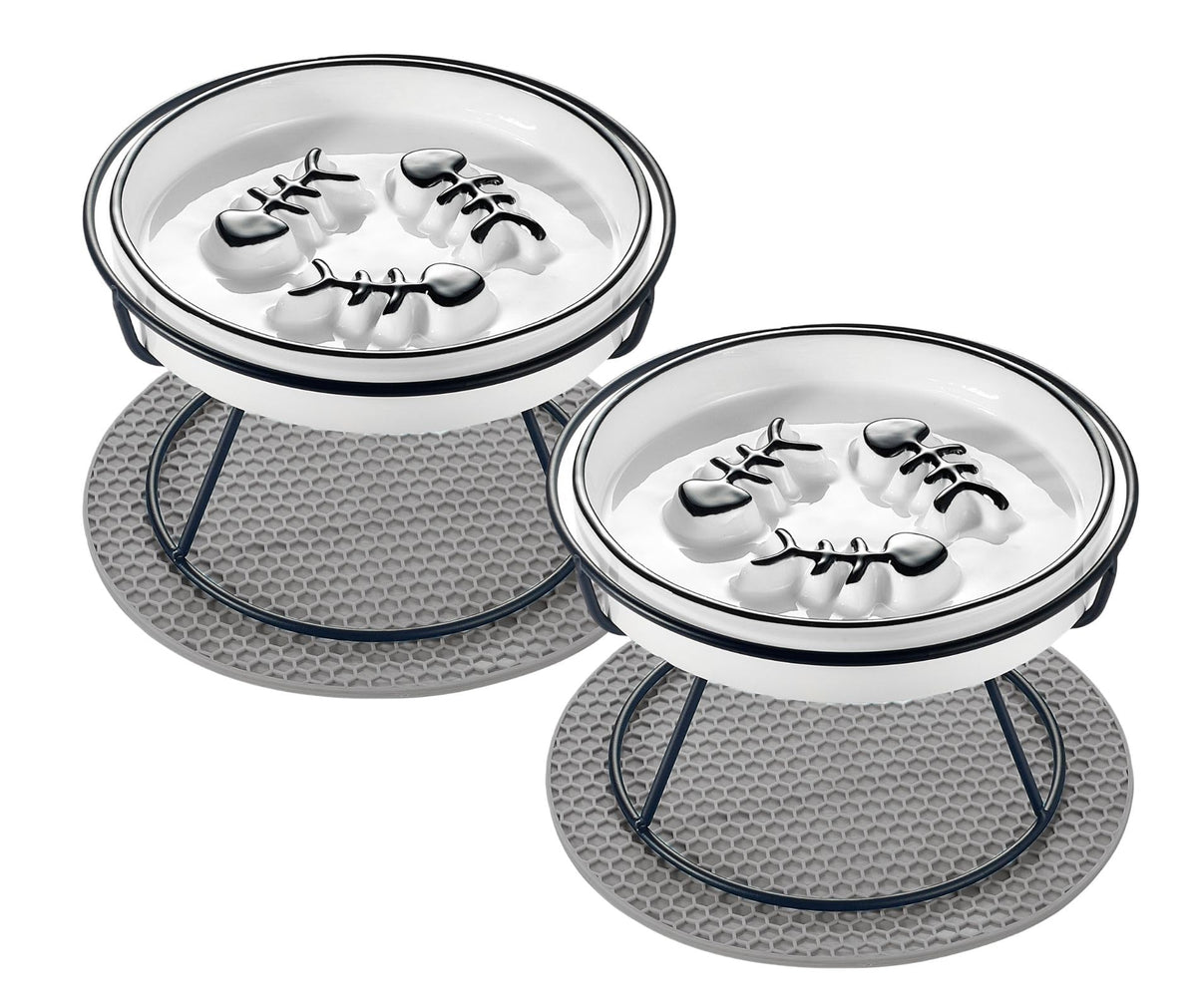 TRUNDISAN raised cat bowl base provides a stable feeding setup and cleaner floors.