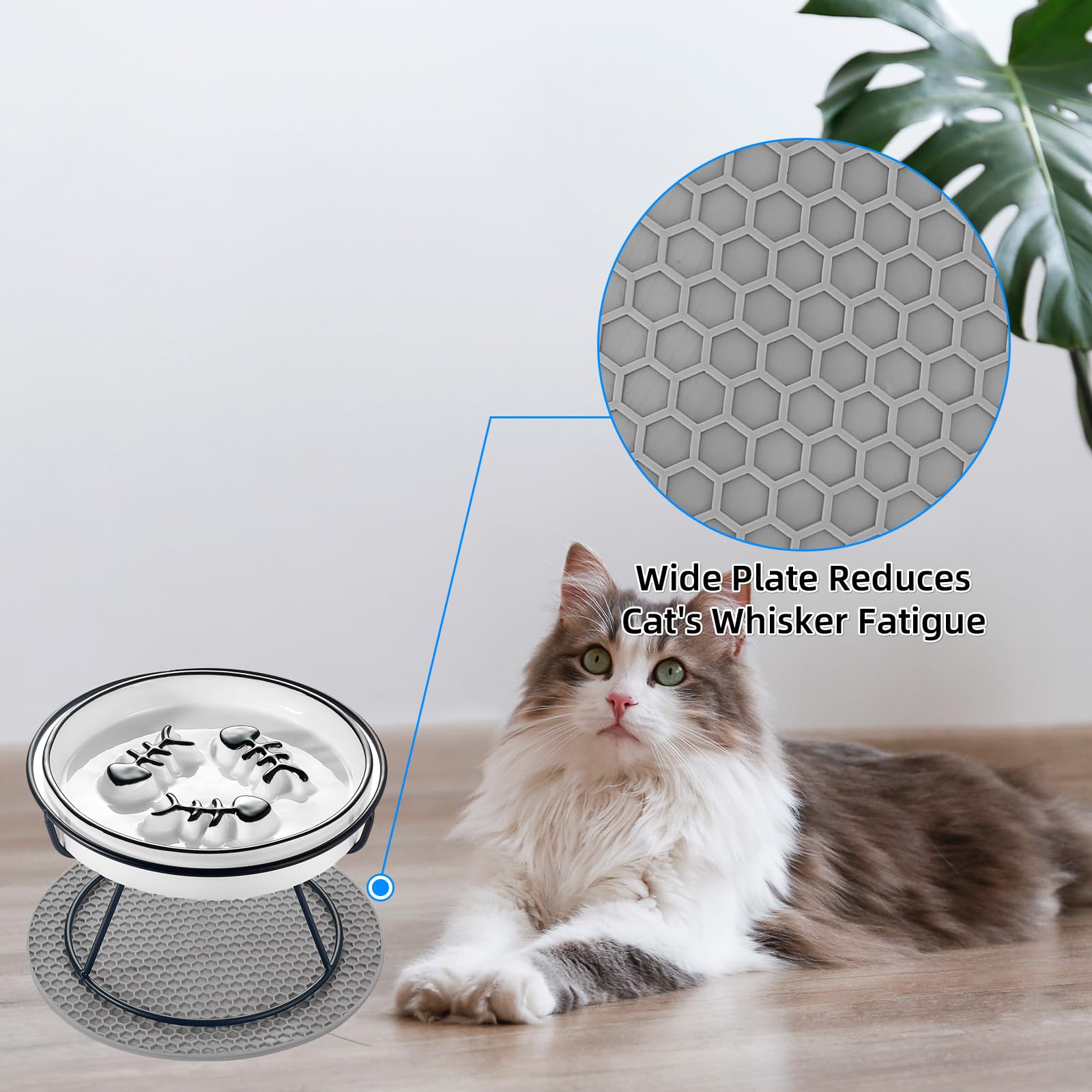 TRUNDISAN raised cat bowl dishwasher-safe parts simplify post-meal cleanup.