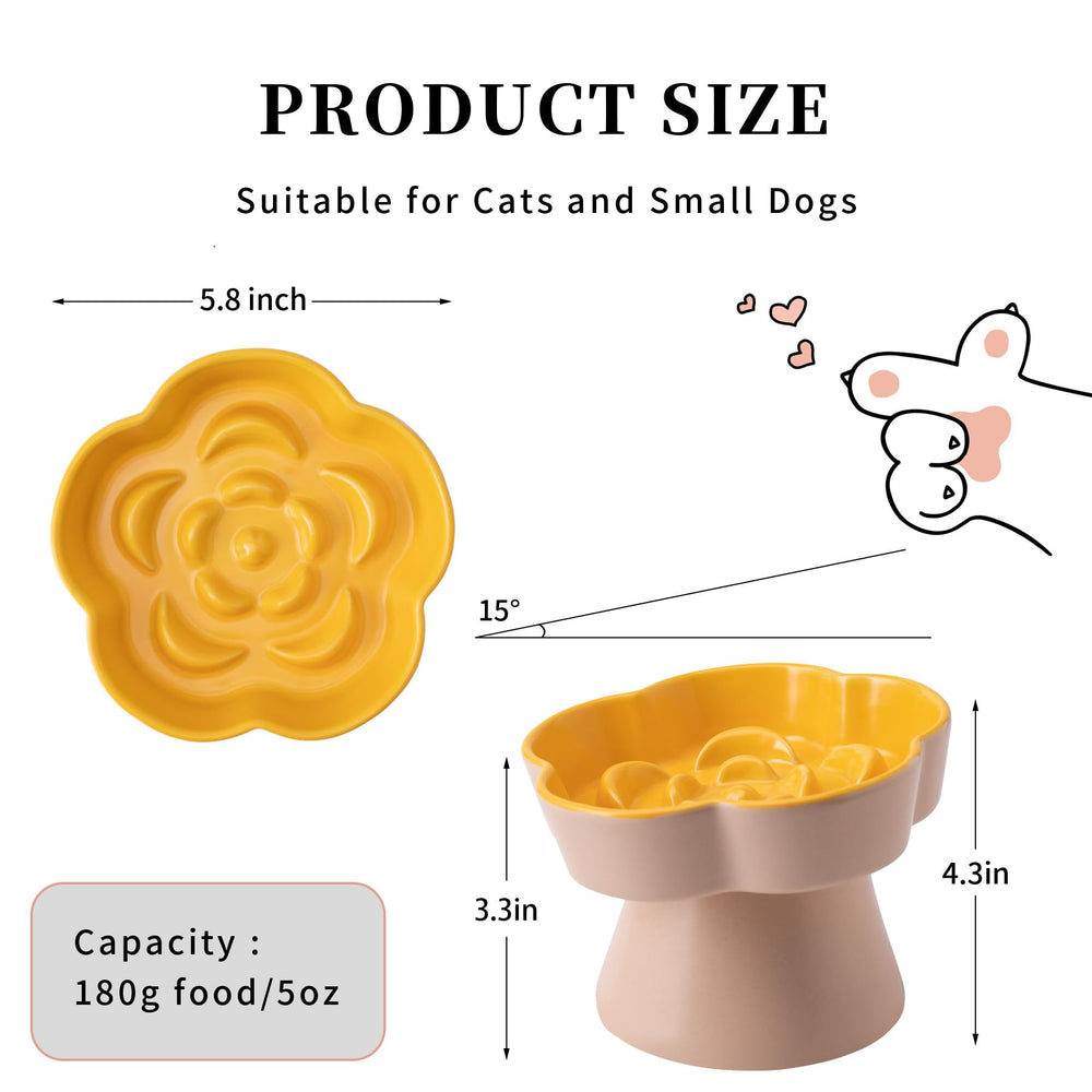 TRUNDISAN raised dish helps reduce neck strain during meals for cats.