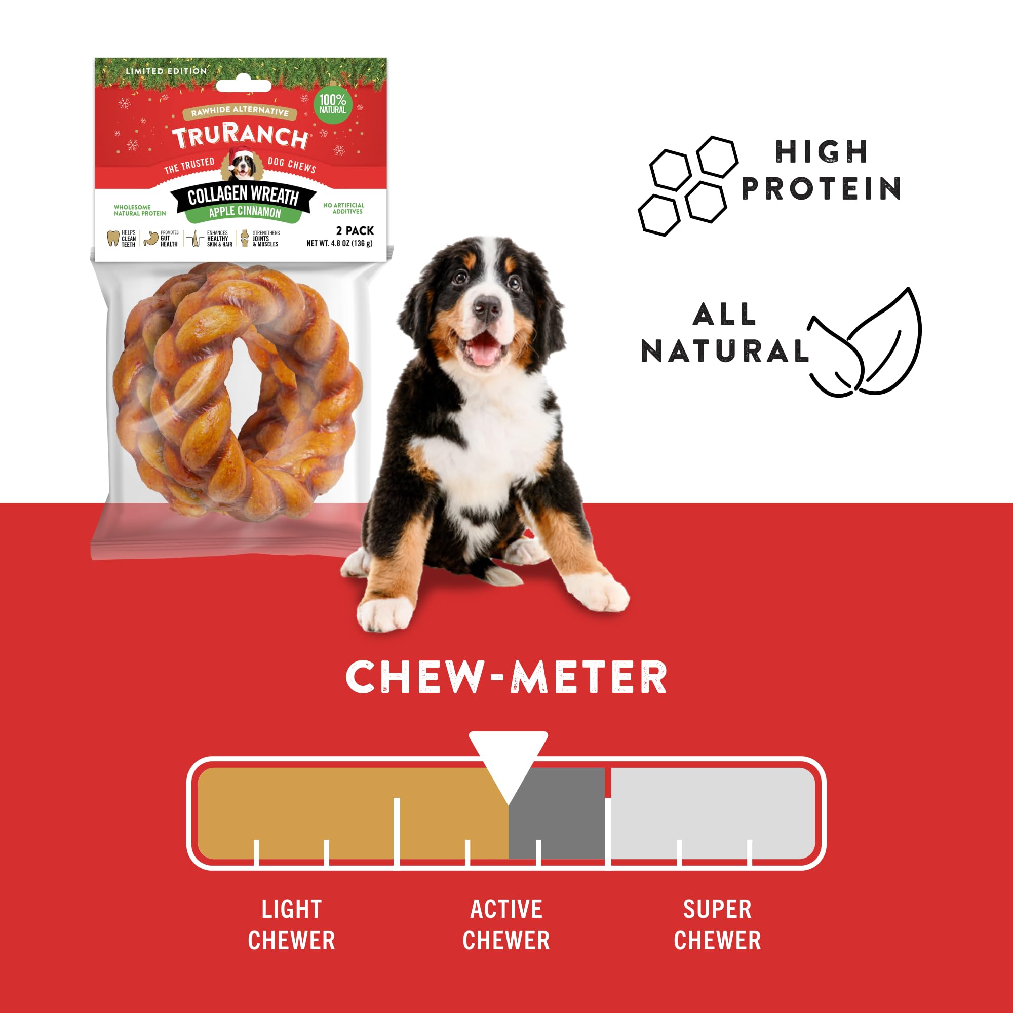 TRURANCH Apple Cinnamon Collagen Wreath packaging—gift-ready holiday presentation.