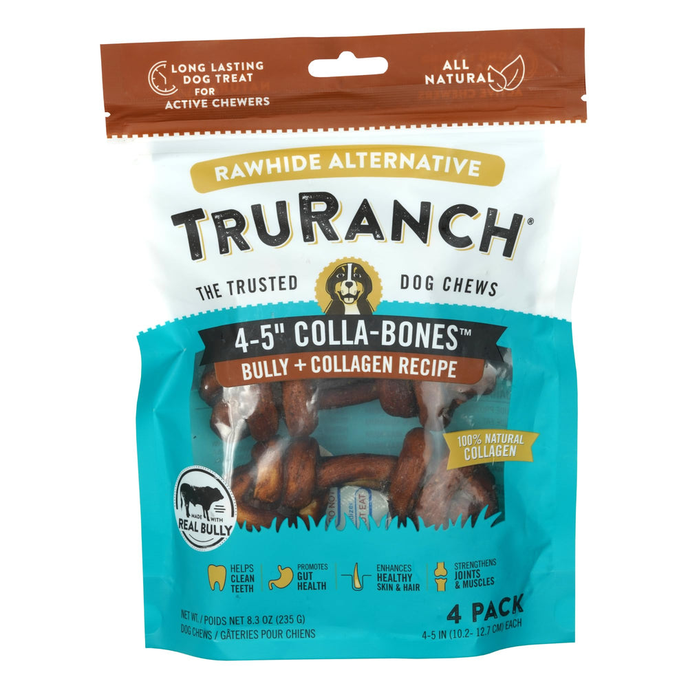 TRURANCH bully-collagen-dog-bones-pack-front showing long-lasting joint-support chew
