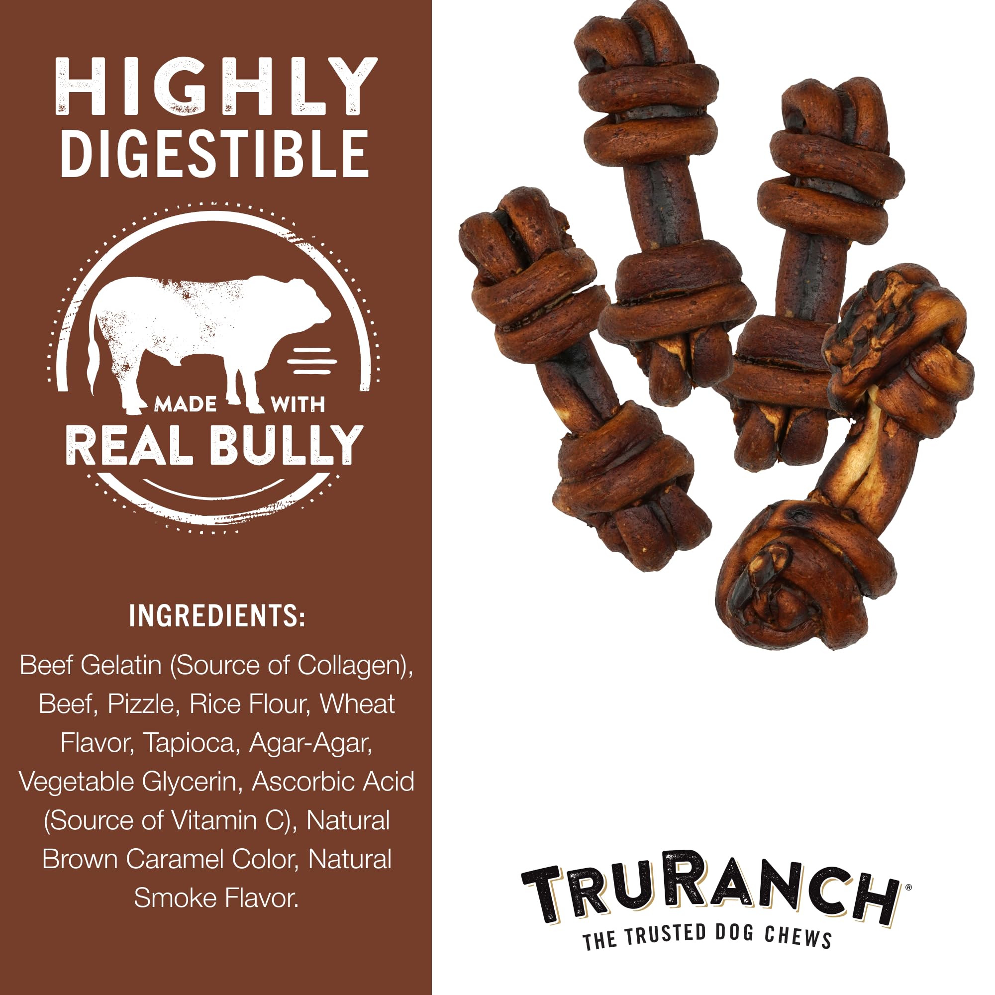 TRURANCH collagen-bones-dog-chew-four-count display shows four chews