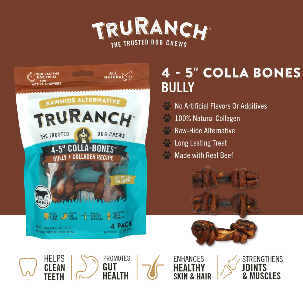 TRURANCH collagen-dog-bones-texture-closeup highlights chew-friendly texture