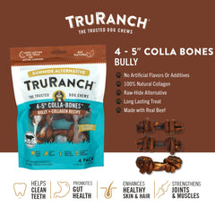 TRURANCH collagen-dog-bones-texture-closeup highlights chew-friendly texture