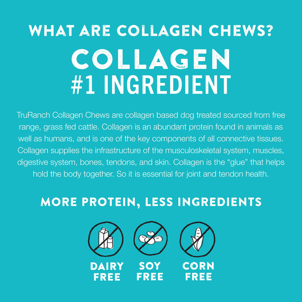 TRURANCH collagen dog chips texture close-up shows durable chew.