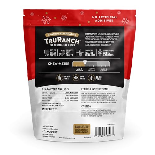TRURANCH collagen drumsticks honey ham treats shown as chewy rewards for dogs