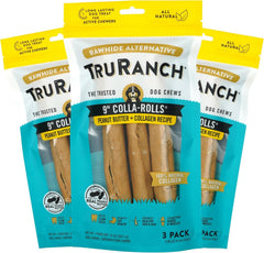 TRURANCH Collagen Rolls 9inch dog chew, durable long-lasting treat for joints and dental health