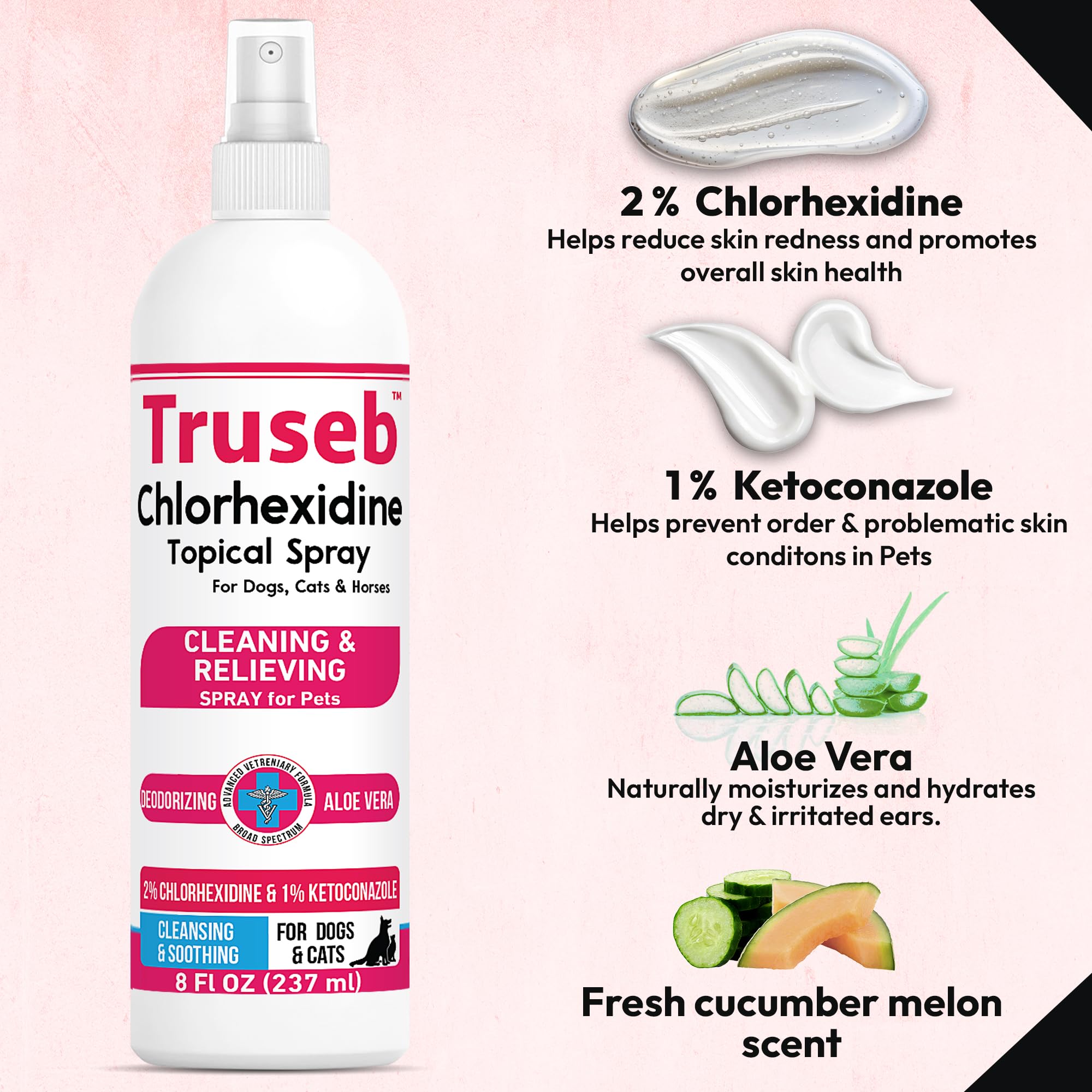 Truseb face folds cleaning image demonstrates gentle cleansing of folds.