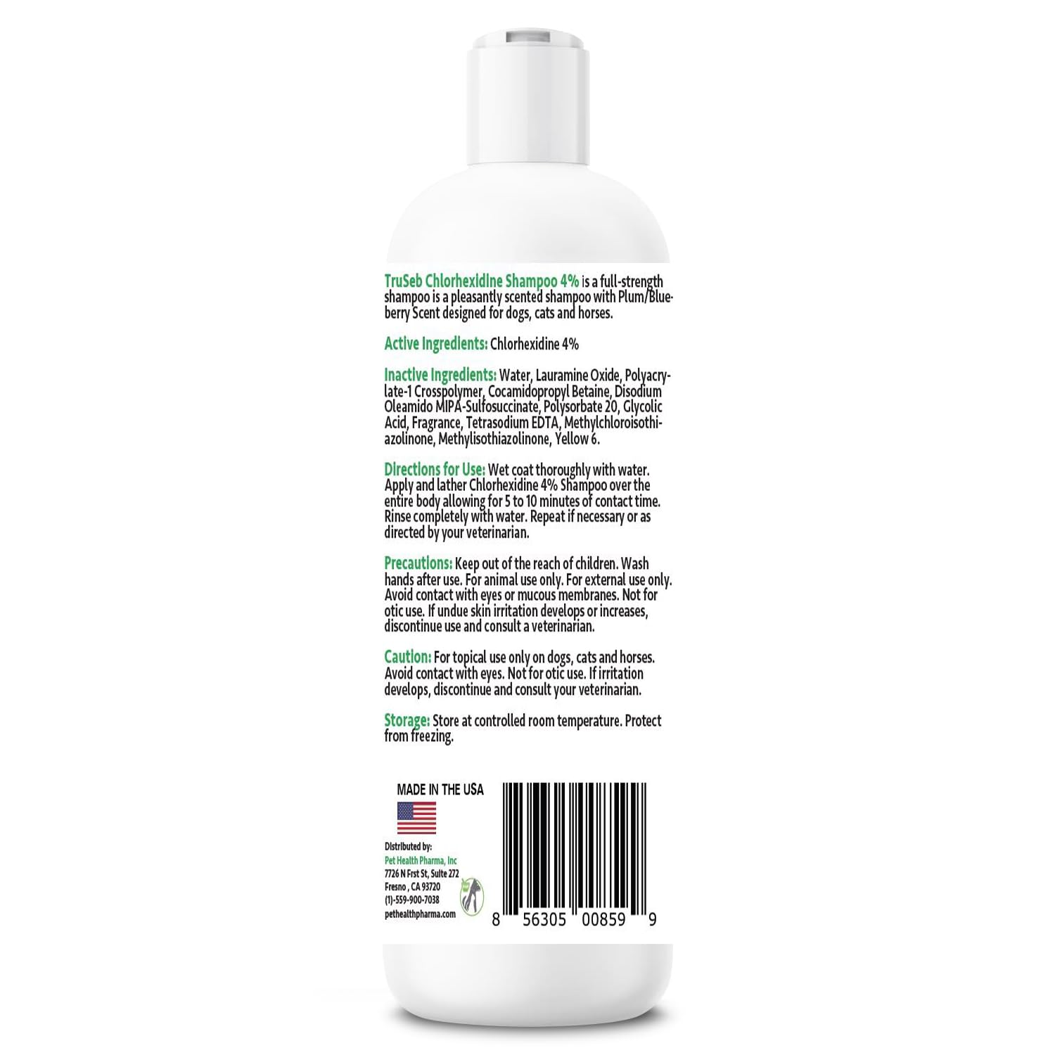 Truseb shampoo USA-made GMP seal indicating quality manufacturing.