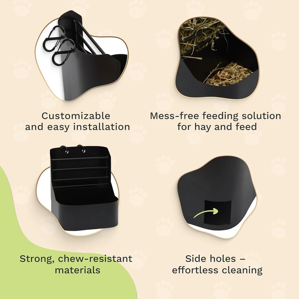 Trustic feeder carabiner installation allows quick, secure cage mounting.