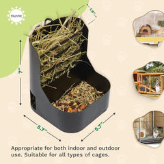 Trustic feeder two compartments keeps hay and pellets separate for cleaner eating.