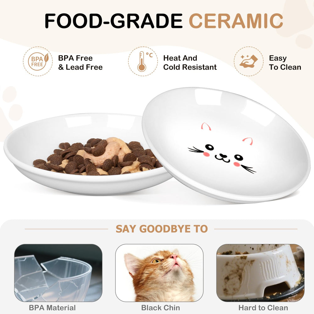 TRUVIC cat bowls with cute face design brighten mealtime and resist staining