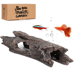 TRUVIC hollow tree trunk decor provides safe fish hideouts with realistic bark texture.