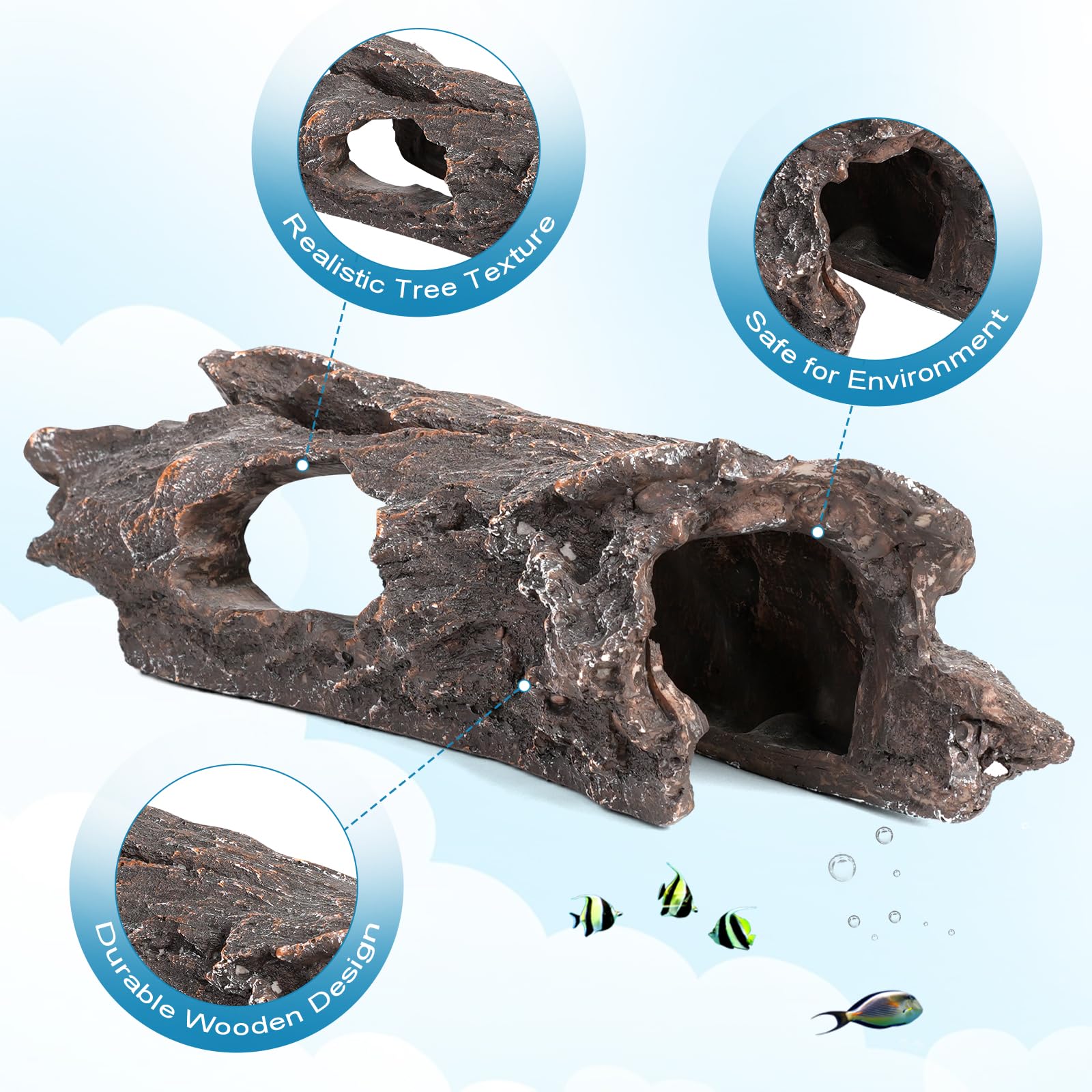 TRUVIC resin-safe material preserves water quality and resists rotting in aquariums.