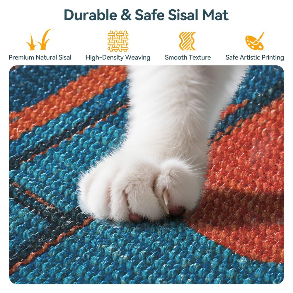 Truvito scratch mat wall-mount option keeps claws away from upholstery.