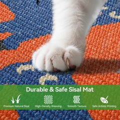 Truvito scratcher mat in action supports lounging, scratching, and purr-friendly play.