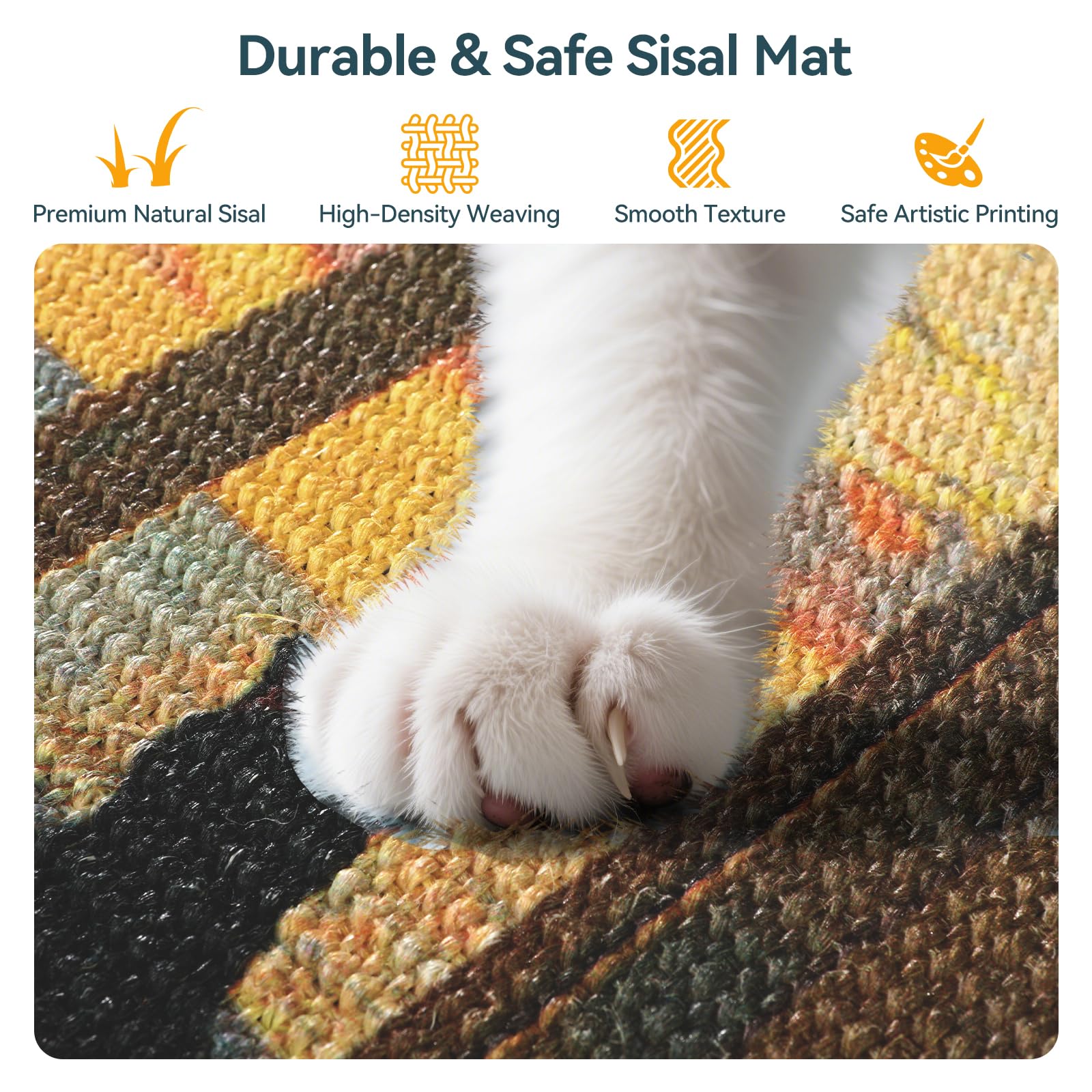 Truvito anti-slip backing keeps scratcher mat in place during play