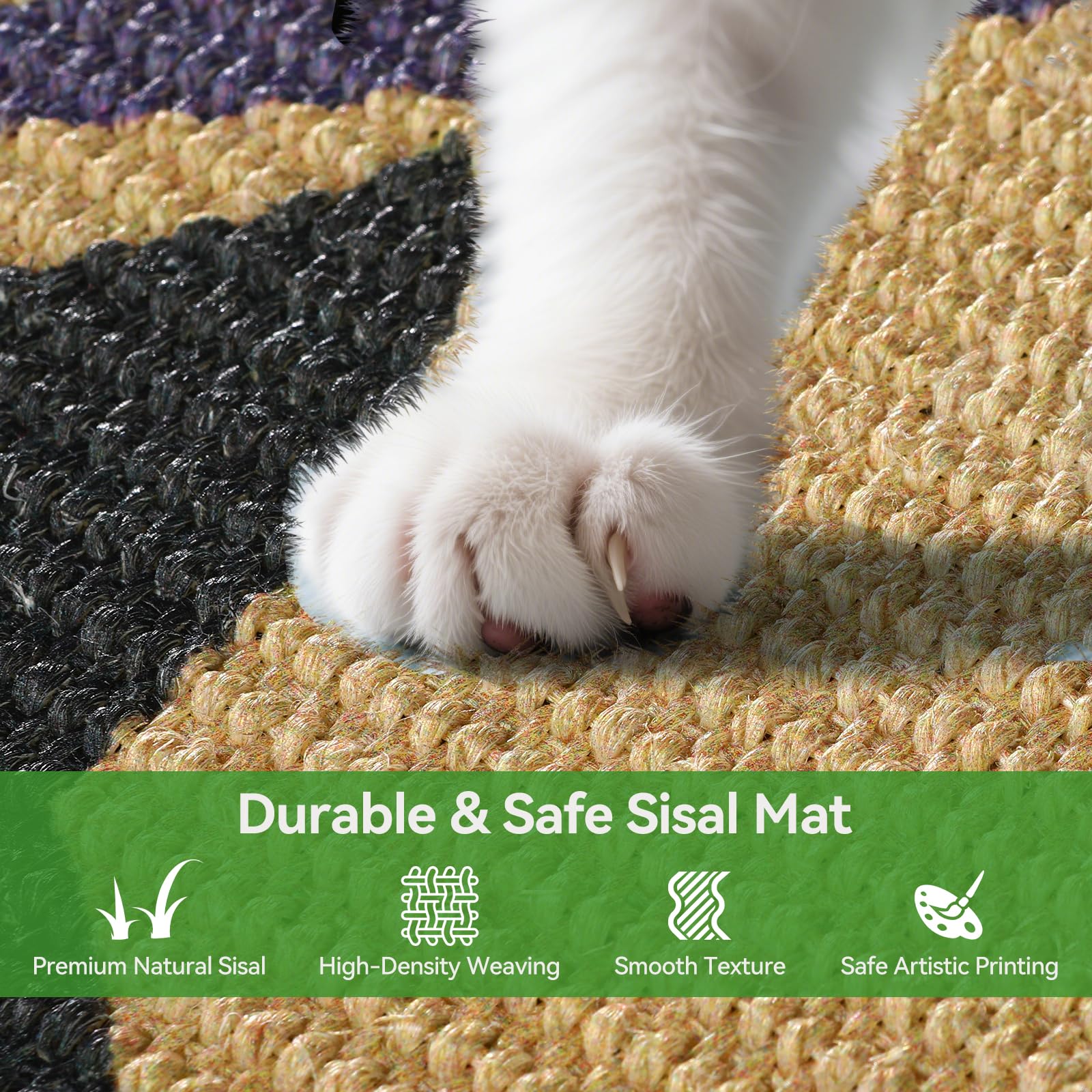 Truvito sisal scratcher mat closeup of fibers for durable, cat-friendly scratching sessions.