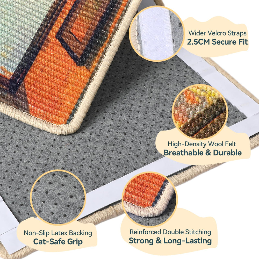 Truvito wall mount option for sisal scratcher mat with 360 degree stability