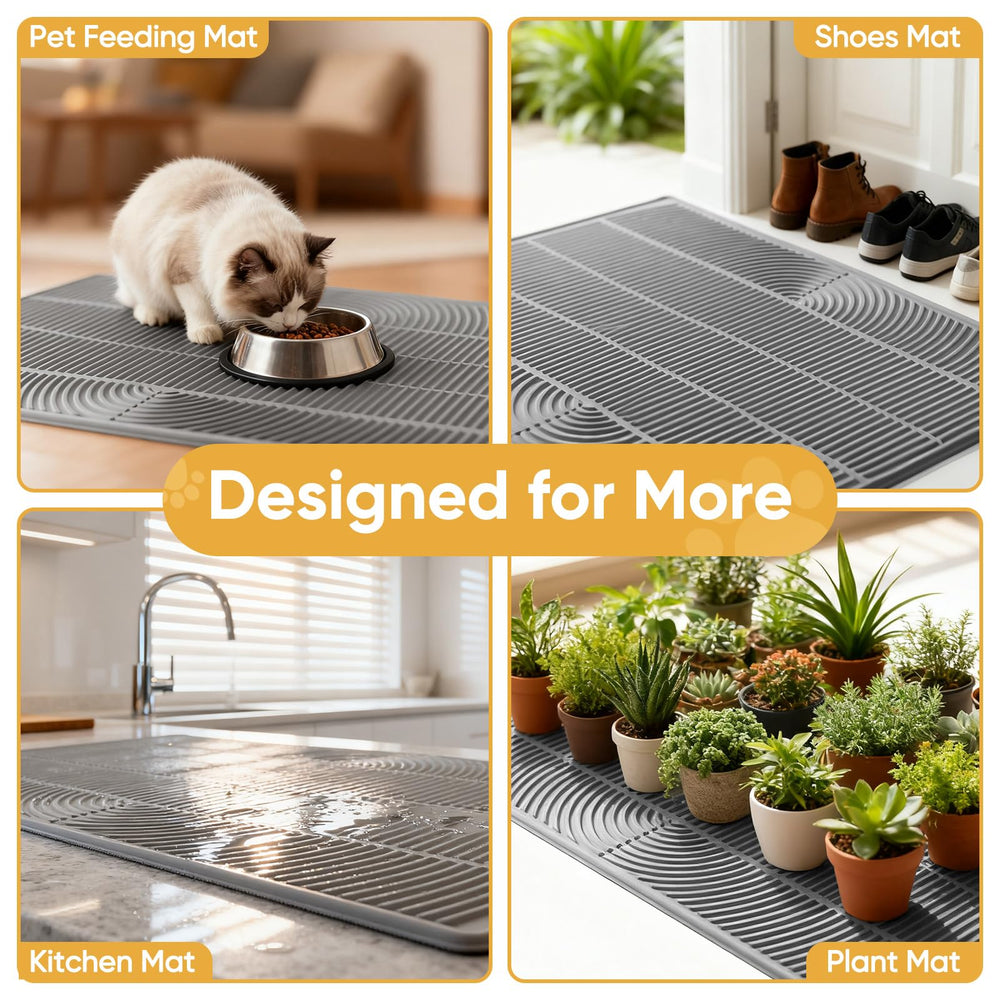 TRZZ XXL mat waterproof floor protection under litter box during daily use.