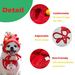 TS-MAYKA dog bandana with Christmas pattern for stylish seasonal looks.