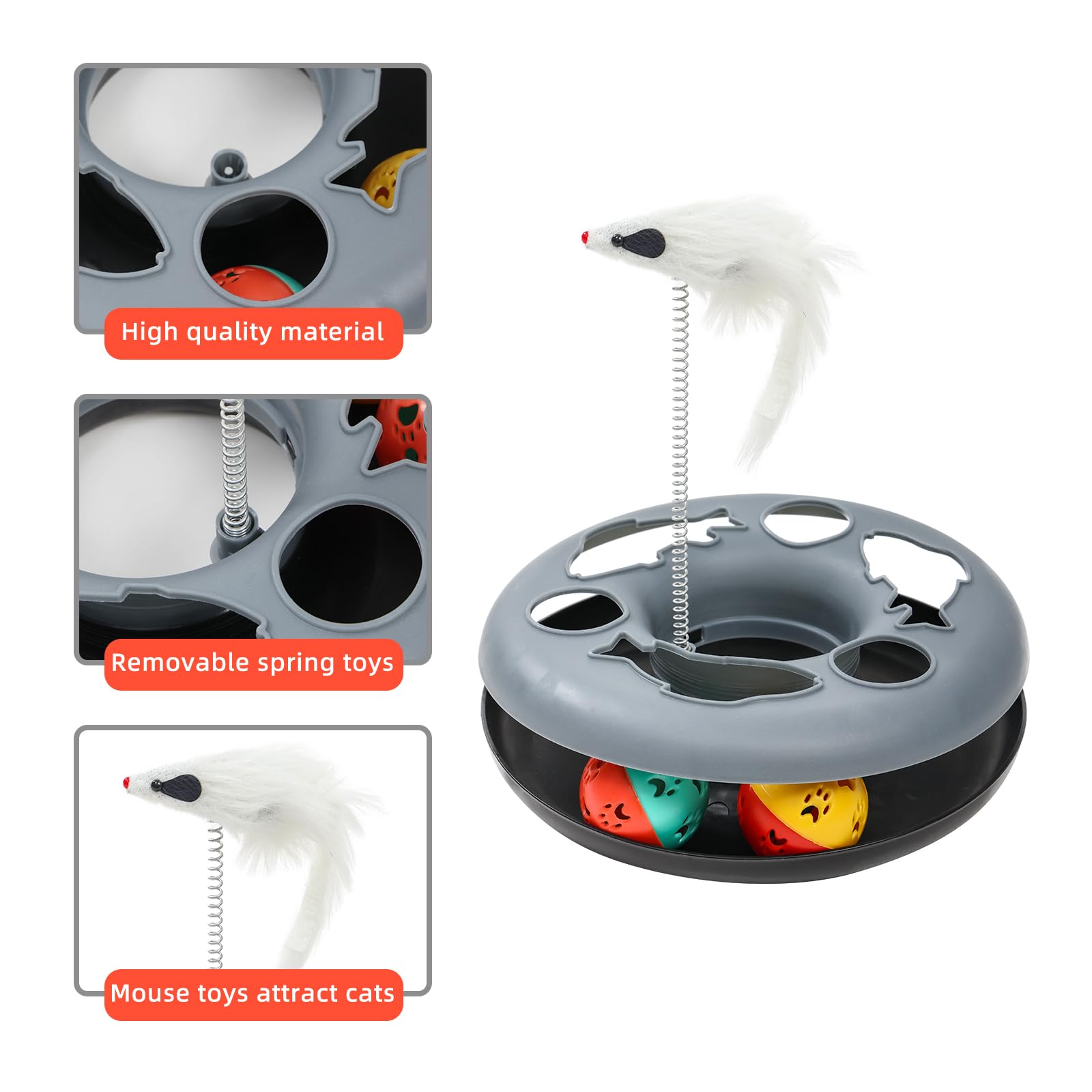 TSEB4TEP Cat Tunnel entrance with hanging balls promotes interactive play