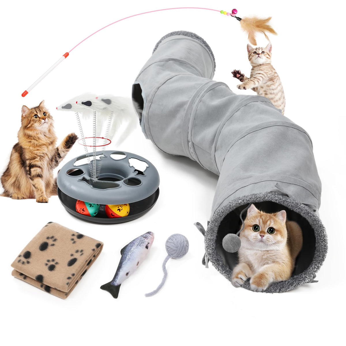 TSEB4TEP Cat Tunnel long view shows spacious indoor play space for active cats