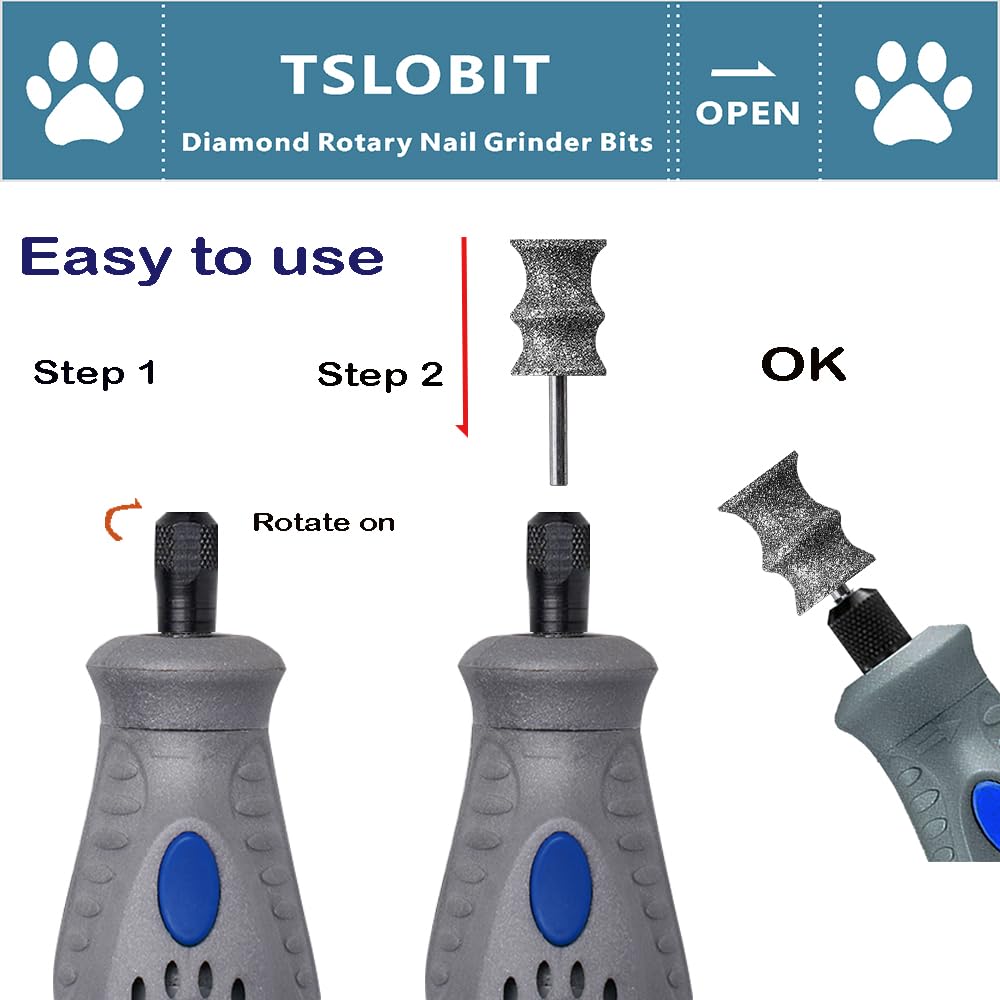 TSLOBIT Diamond dog nail grinder bits after-use cleaning showing quick maintenance wipe