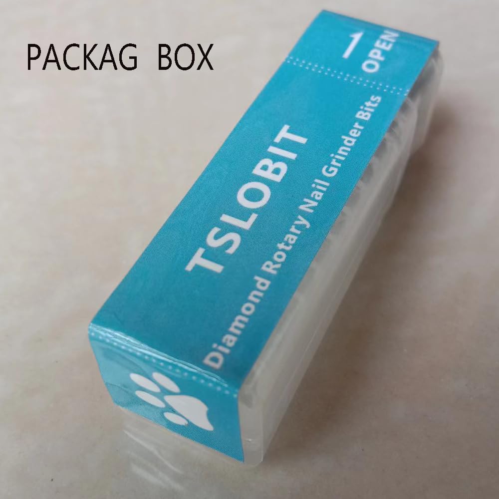 TSLOBIT Diamond dog nail grinder bits packaging box illustrating included accessories