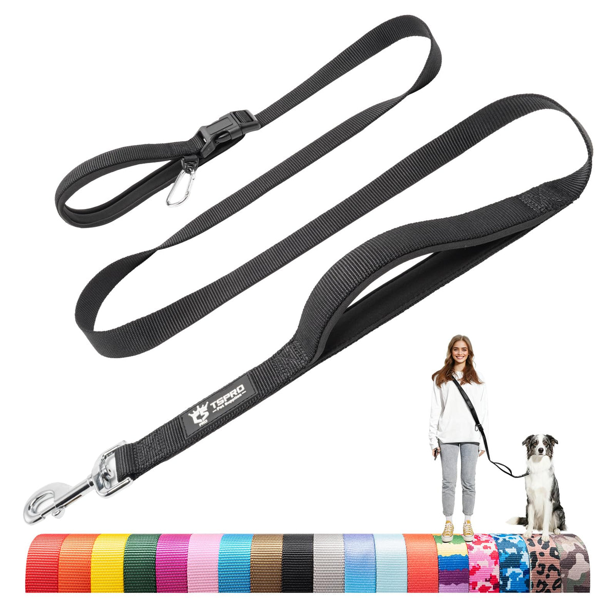 TSPRO hands free dog leash in 3-in-1 mode for hands-free walking and running
