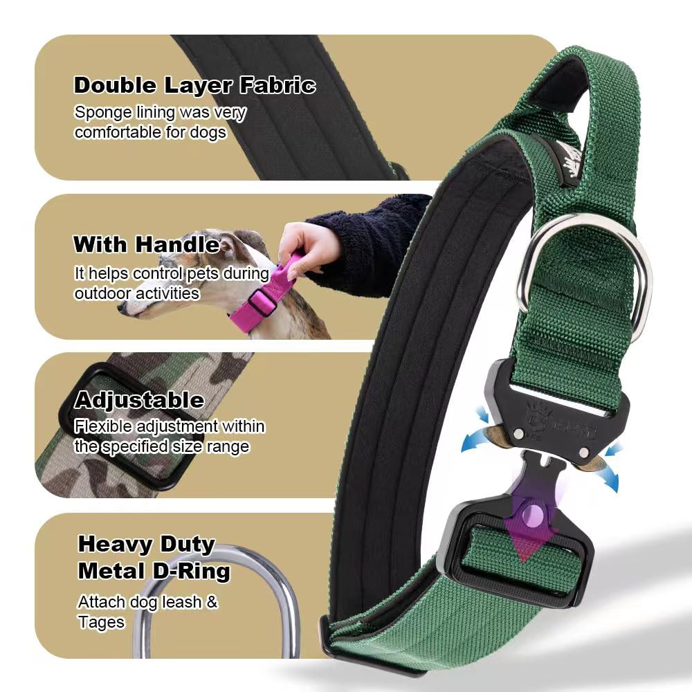 TSPRO Collar closeup on heavy-duty quick-release buckle for easy on/off during busy moments.