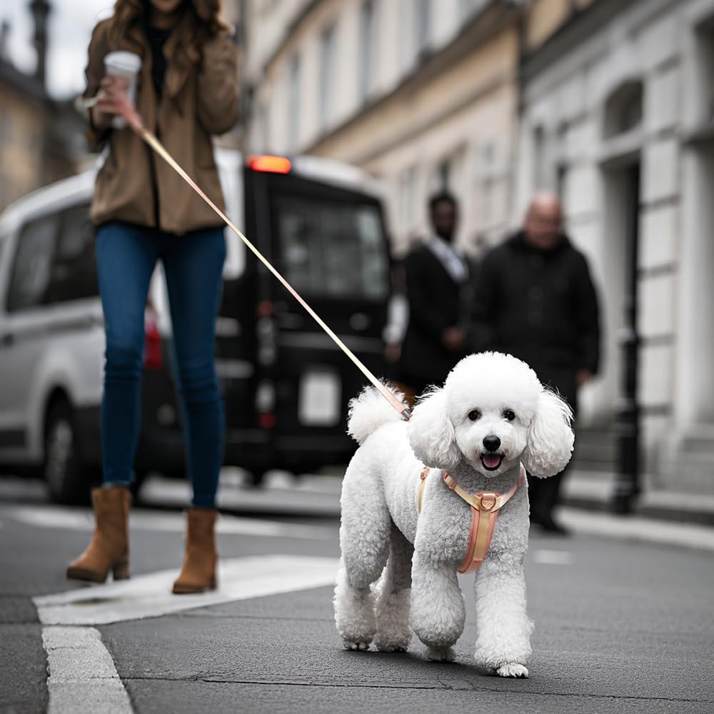 Tspro gradient leash includes D-ring for bags during responsible walks.